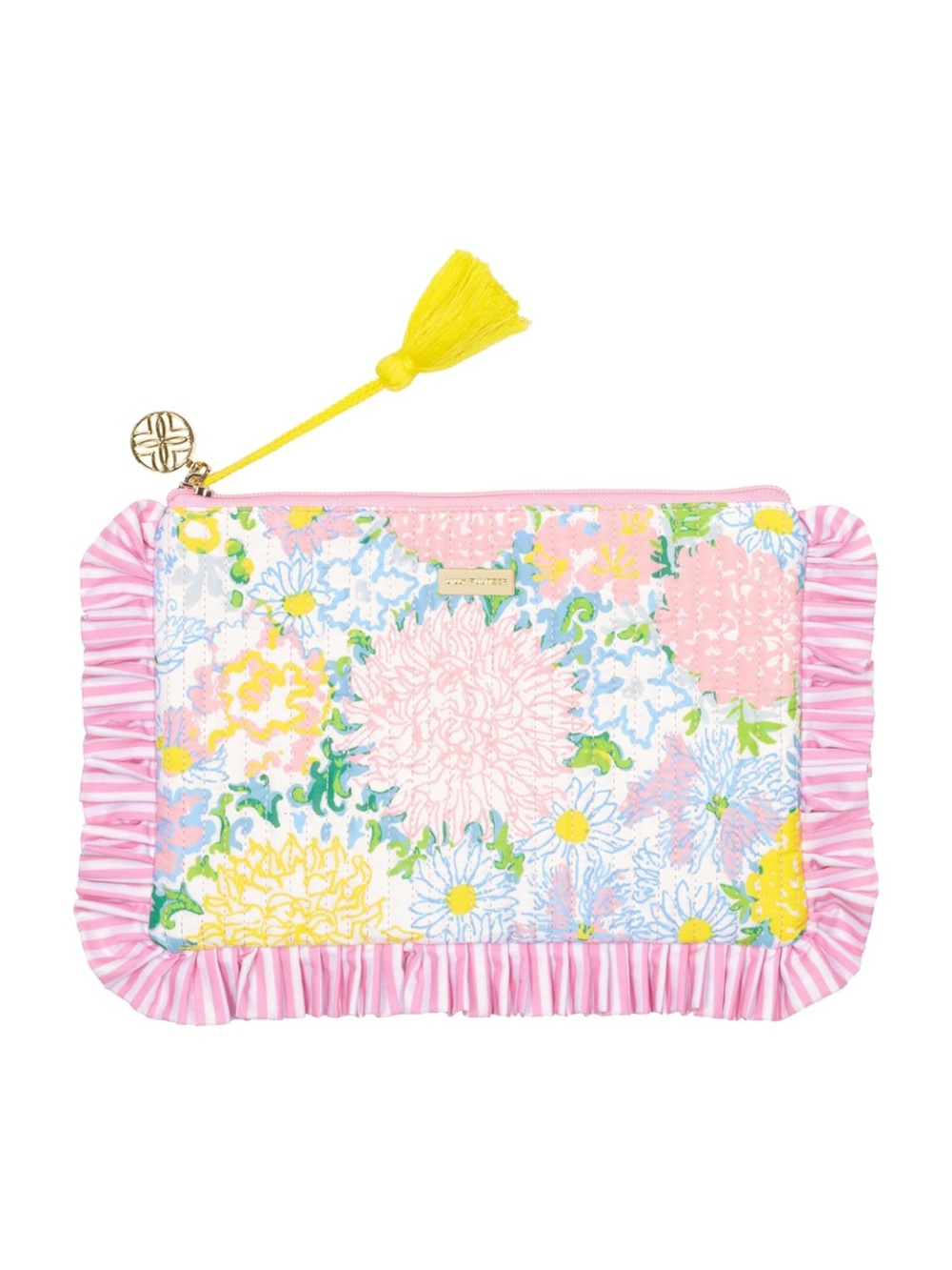 Lilly Pulitzer Ruffle Zipper Pouch Cosmetic and Travel Toiletry Bag - New